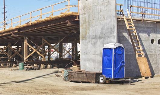 portable bathrooms for workers during construction
